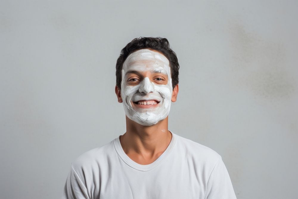 Facial mask portrait photography smiling. AI generated Image by rawpixel.