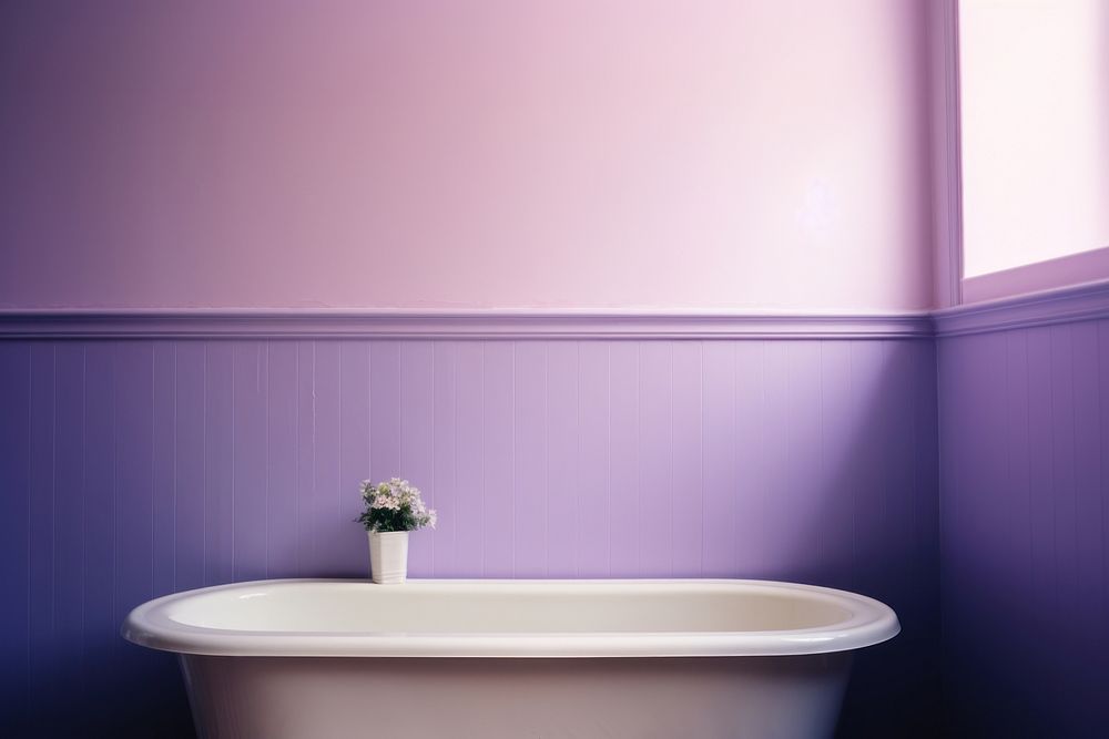 Bathroom bathtub purple architecture.