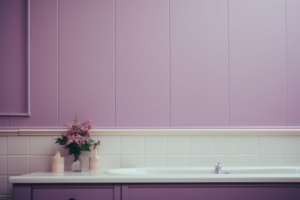 Bathroom purple architecture flower.