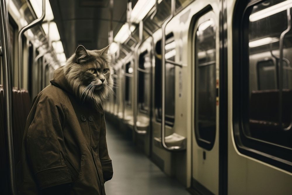 Photography cat on subway mammal animal adult.