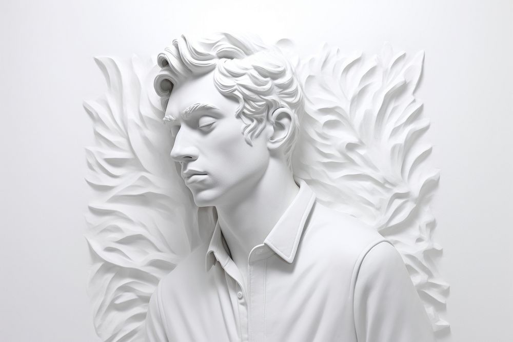 Bas-relief a bathroom sculpture texture white portrait angel.