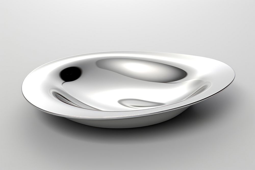 A dish Chrome material sink porcelain dishware.