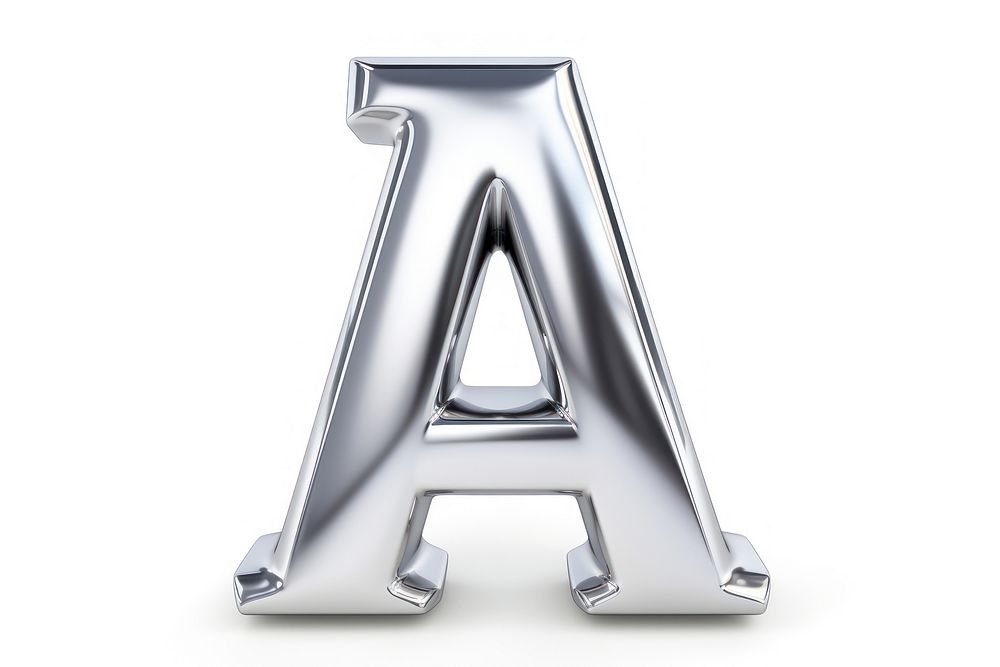 Alphabet A shape white background weaponry silver.