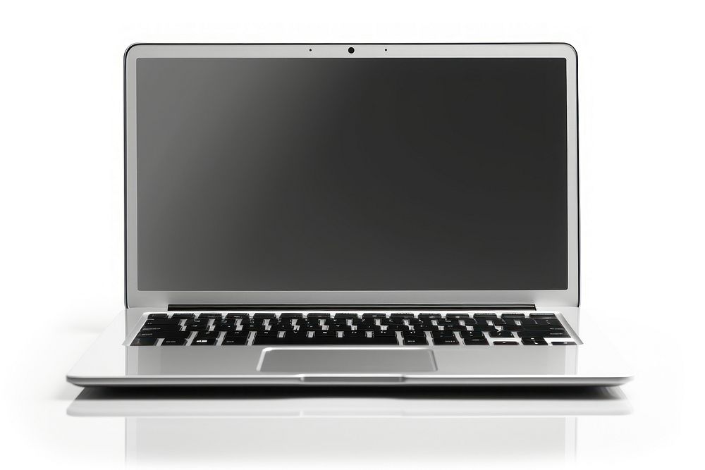 Laptop Chrome material computer white background portability.