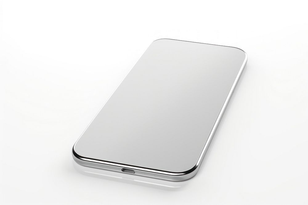 Mobile phone Chrome material white background electronics technology.