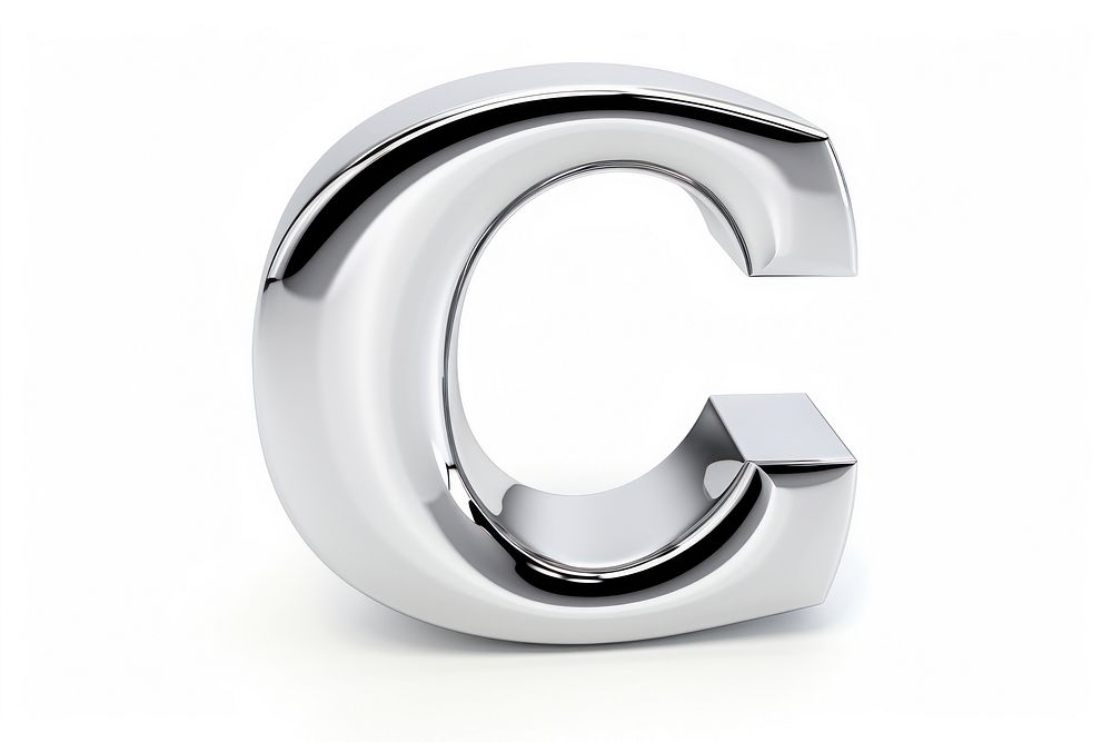 Serif alphabet C shape text white background appliance.