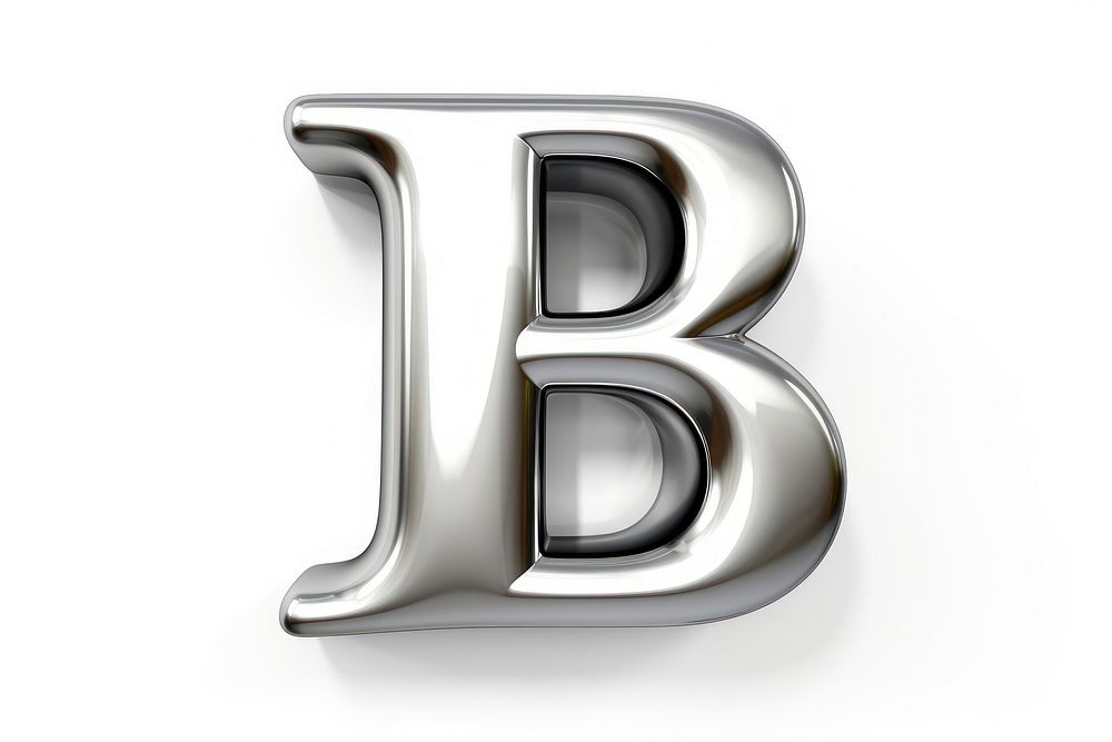 Serif alphabet B shape number text white background.