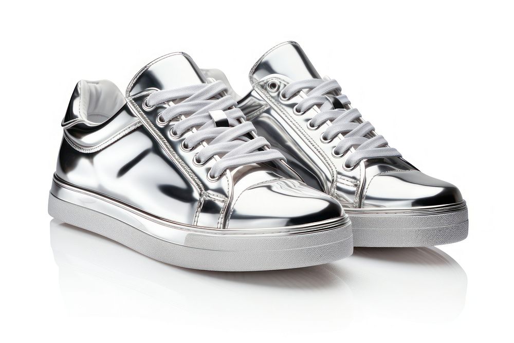 Shoes Chrome material footwear chrome white.