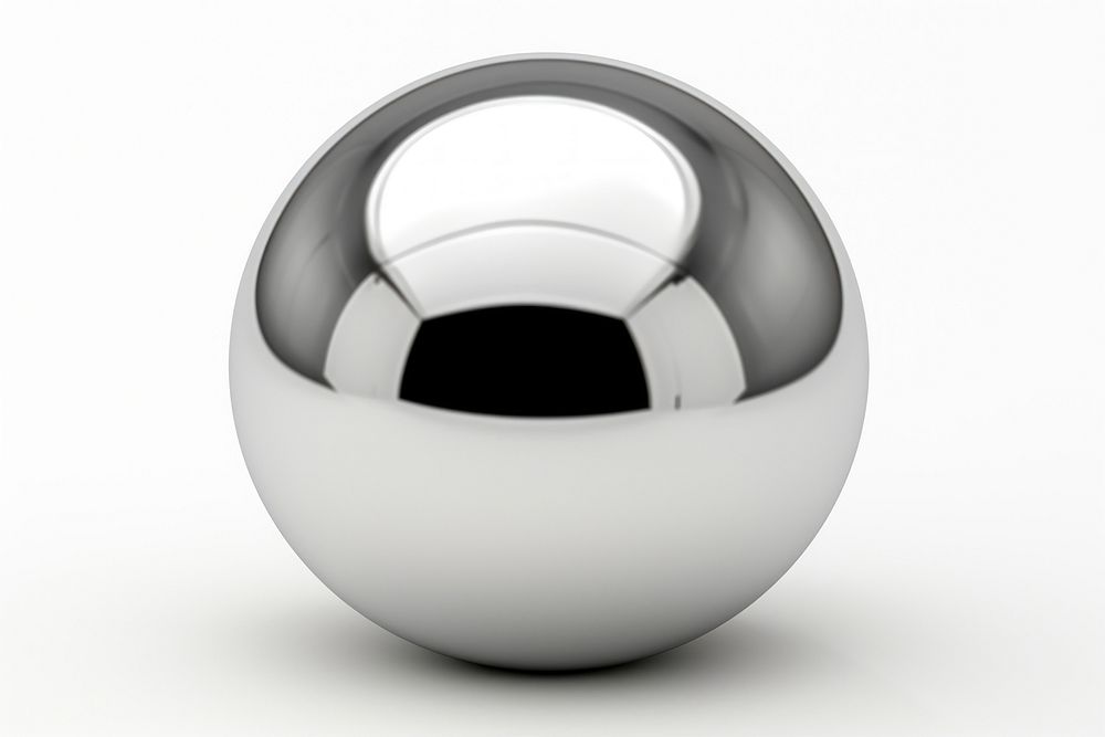Sphere shape ball white background reflection.