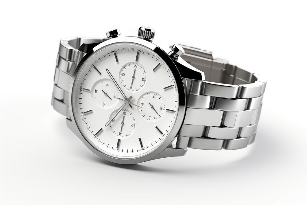 Watch Chrome material wristwatch chrome white.