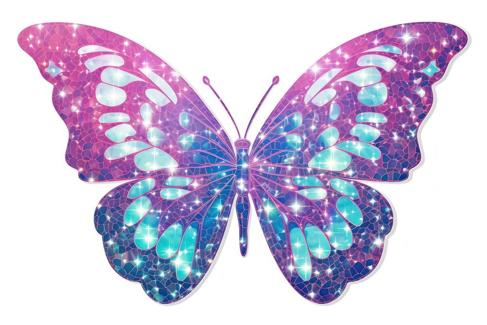 Butterfly glitter sticker white background accessories chandelier.
