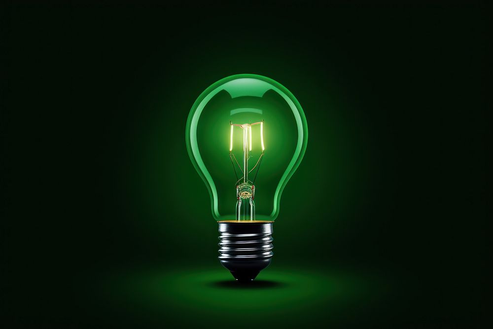 Green Light bulb lightbulb innovation illuminated.