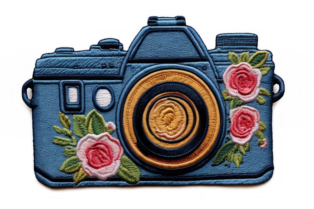 Camera embroidery pattern craft. AI generated Image by rawpixel.