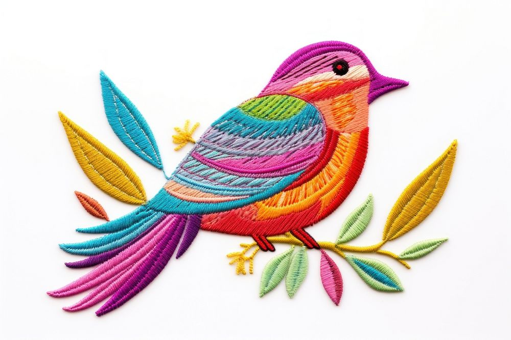 Bird embroidery pattern animal. AI generated Image by rawpixel.