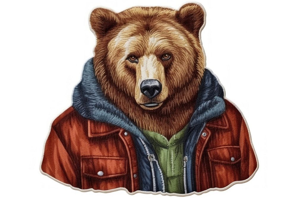 Bear portrait clothing jacket. AI generated Image by rawpixel.