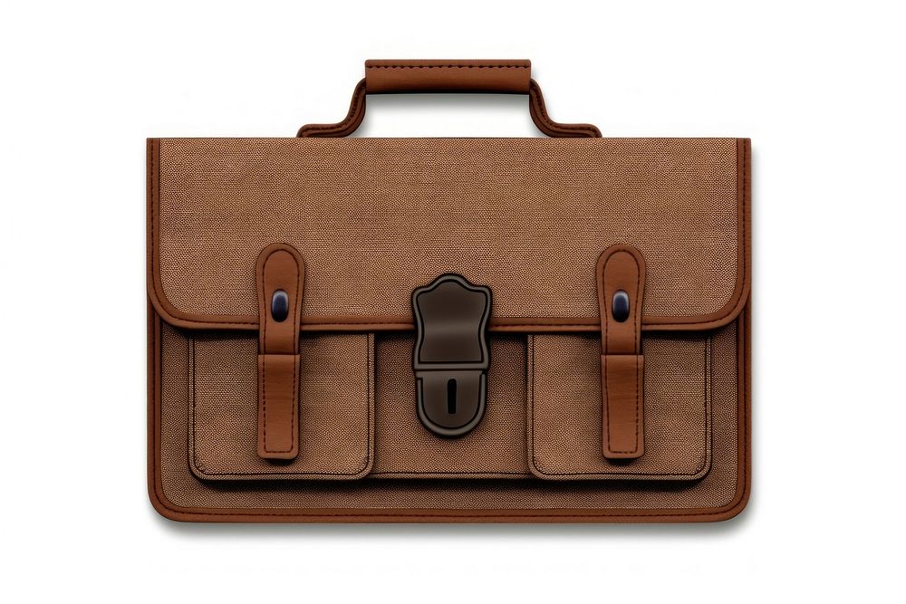 Briefcase brown bag white background. AI generated Image by rawpixel.