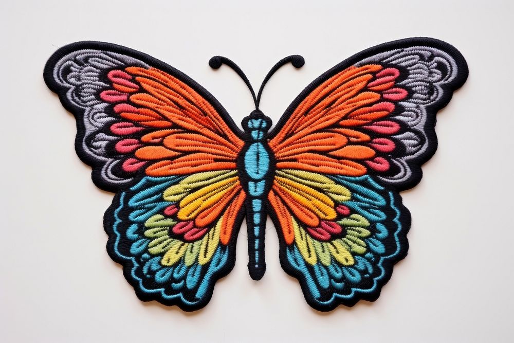 Butterfly embroidery pattern art. AI generated Image by rawpixel.