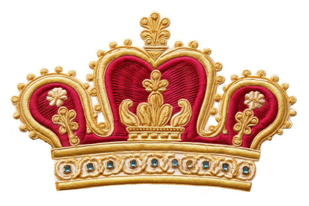 Crown gold red white background. AI generated Image by rawpixel.