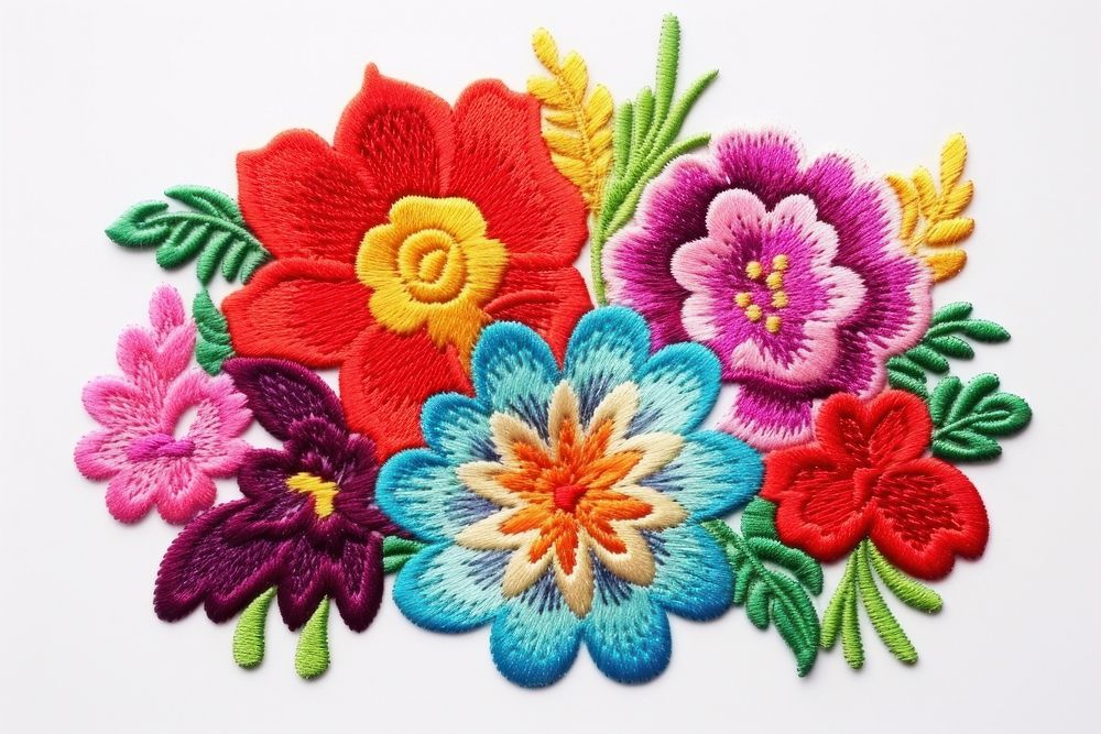 Flower embroidery pattern craft. AI generated Image by rawpixel.