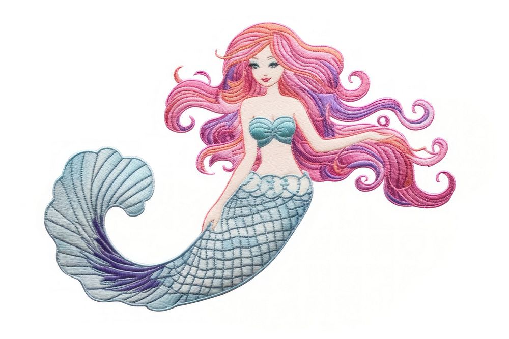 Mermaid drawing sketch white background. AI generated Image by rawpixel.