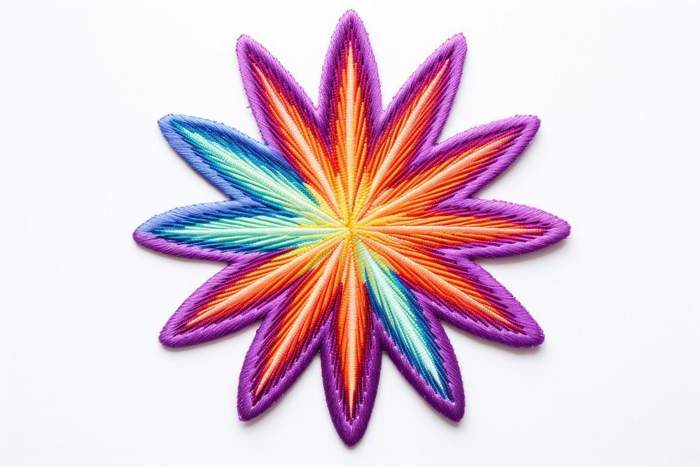 Starburst embroidery pattern purple. AI generated Image by rawpixel.