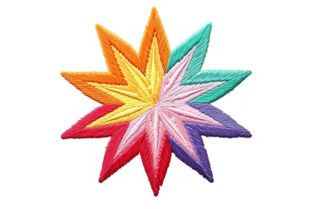 Starburst embroidery pattern white background. AI generated Image by rawpixel.