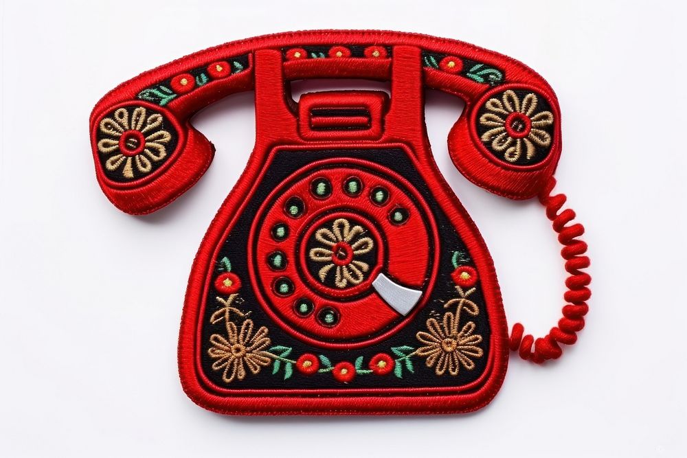 Telephone red white background electronics. AI generated Image by rawpixel.