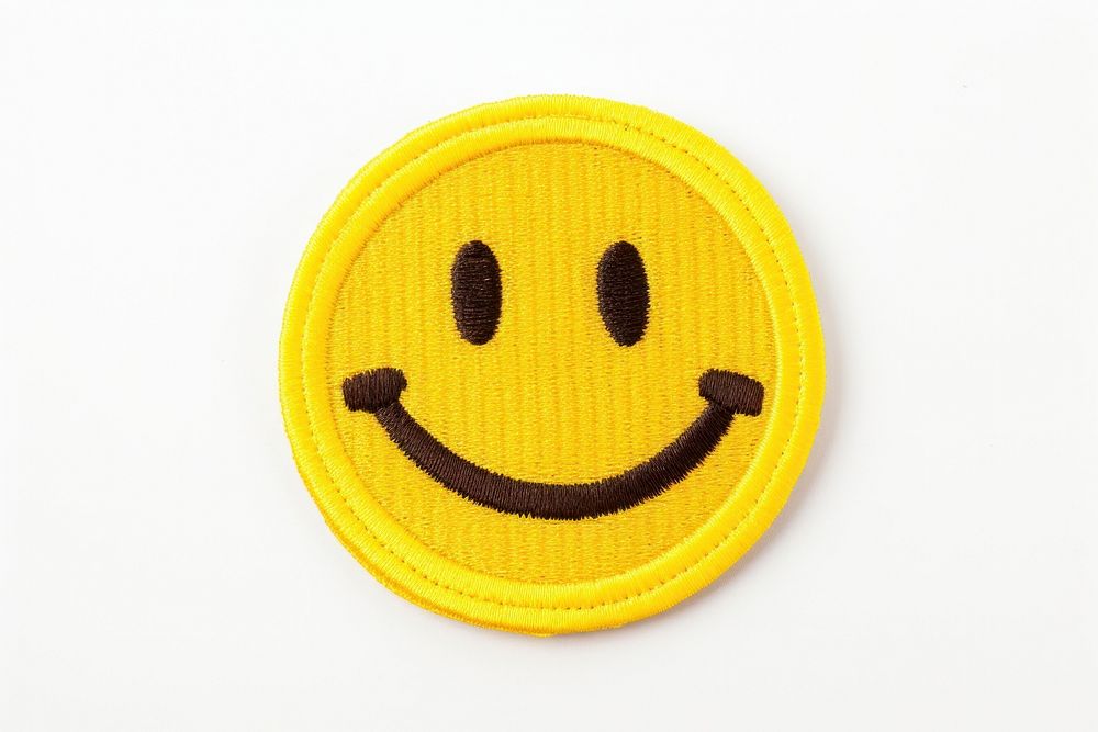 Smiling face symbol yellow white background. AI generated Image by rawpixel.