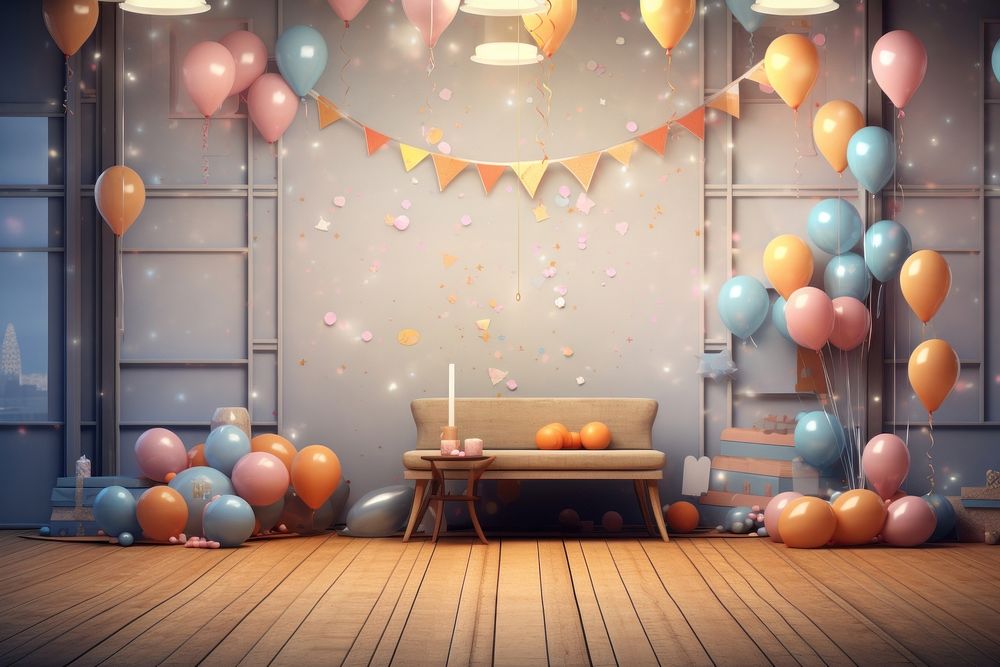 Birthday party balloon architecture celebration.