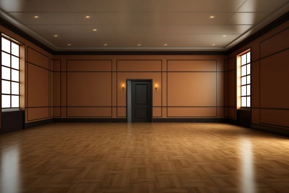 Interior office empty flooring ballroom architecture.