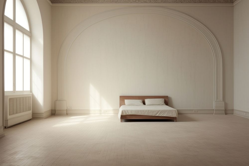 Inside bedroom empty architecture furniture flooring.