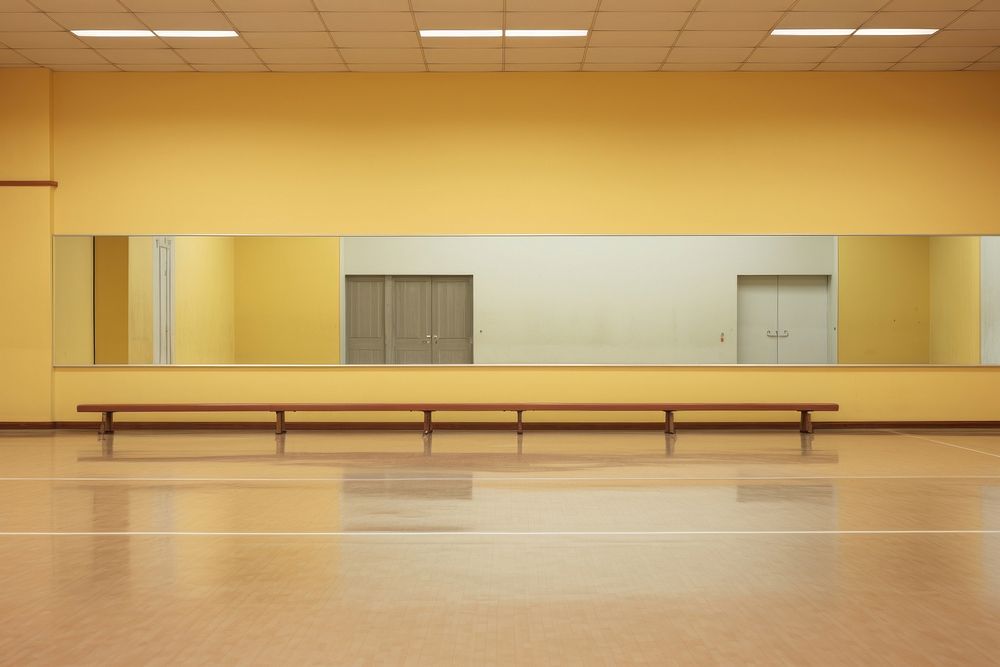 Inside gym empty flooring architecture auditorium.