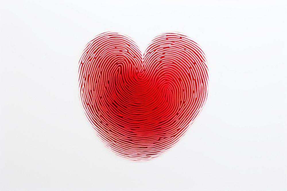 Heart shape red white background. 