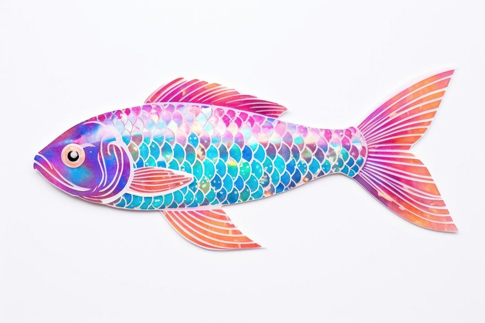 Fish glitter sticker animal white background creativity.