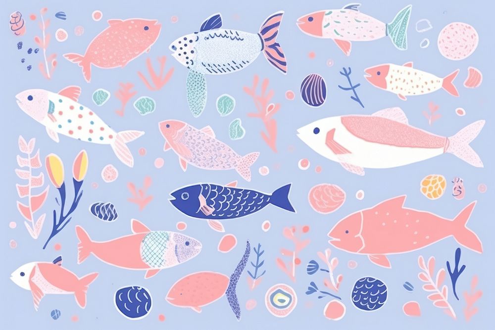 Abstract art of fish backgrounds pattern animal.