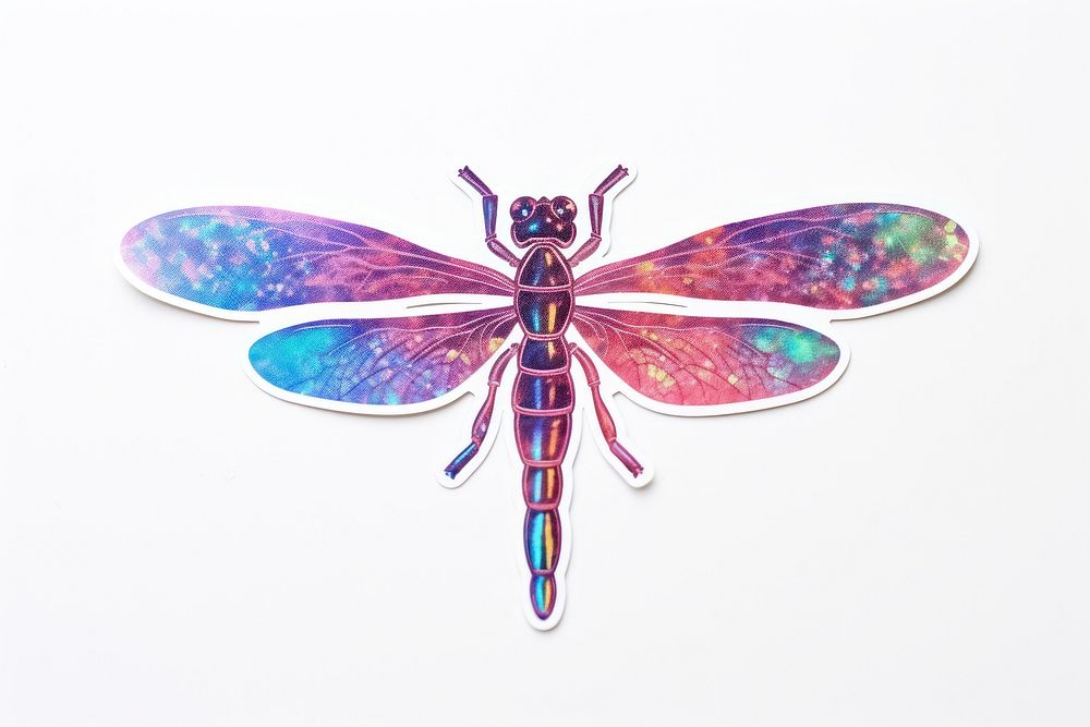Koi fish glitter sticker dragonfly insect animal.