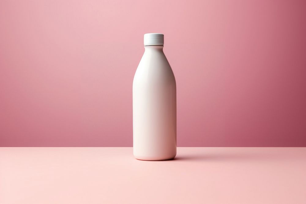 Bottle mockup milk pink refreshment.