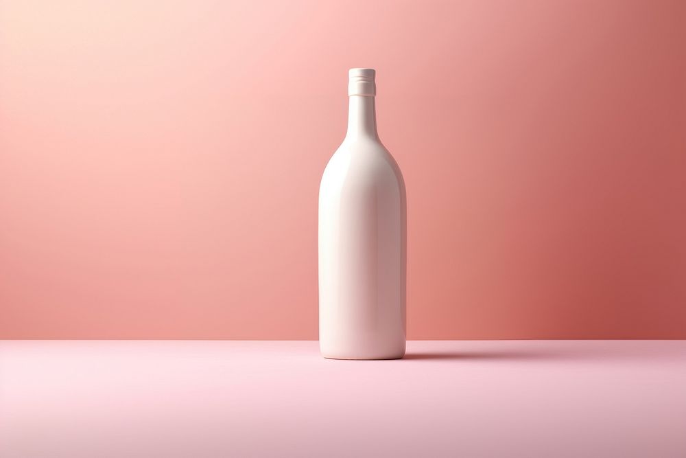 Bottle mockup drink wine pink.