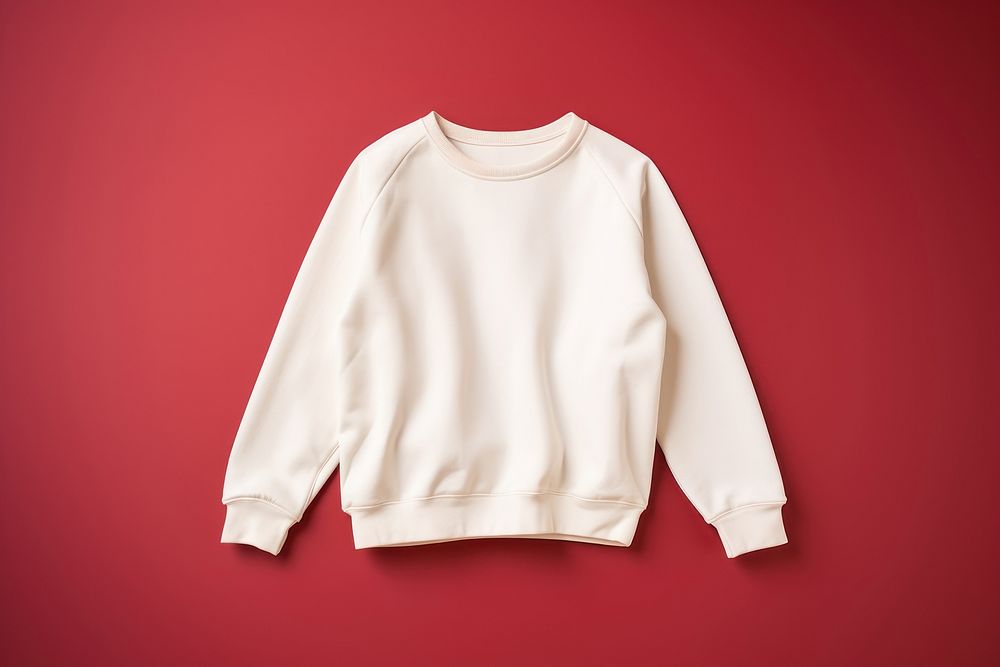 Sweater mockup sweatshirt white red.