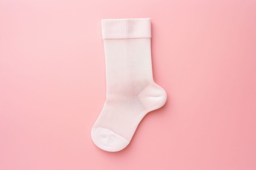 Sock mockup white pink pantyhose.