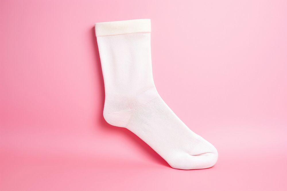 Sock mockup white pink clothing.