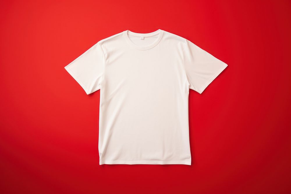 T-shirt mockup white red clothing.