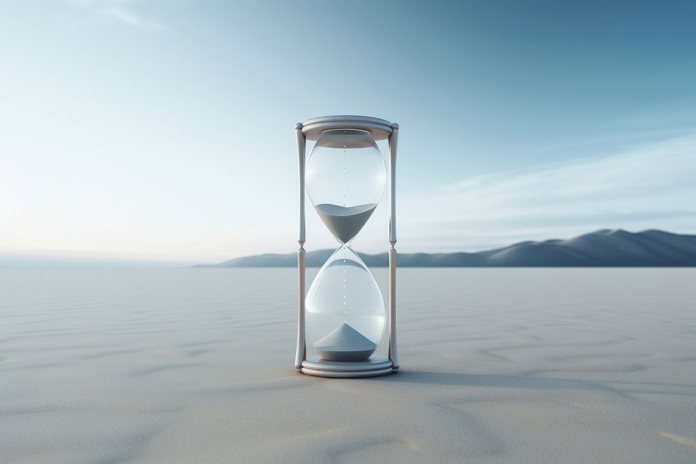 Hourglass sky tranquility deadline. AI generated Image by rawpixel.