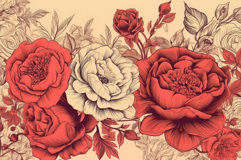 A rose pattern drawing flower.