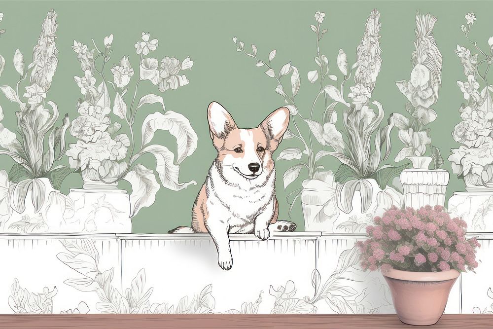 Pembroke Welsh Corgi drawing animal mammal.