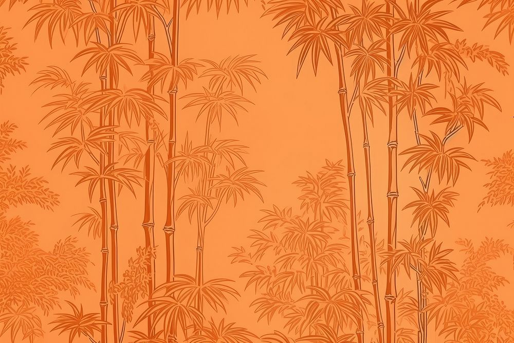 Orange bamboo toile wallpaper backgrounds textured.