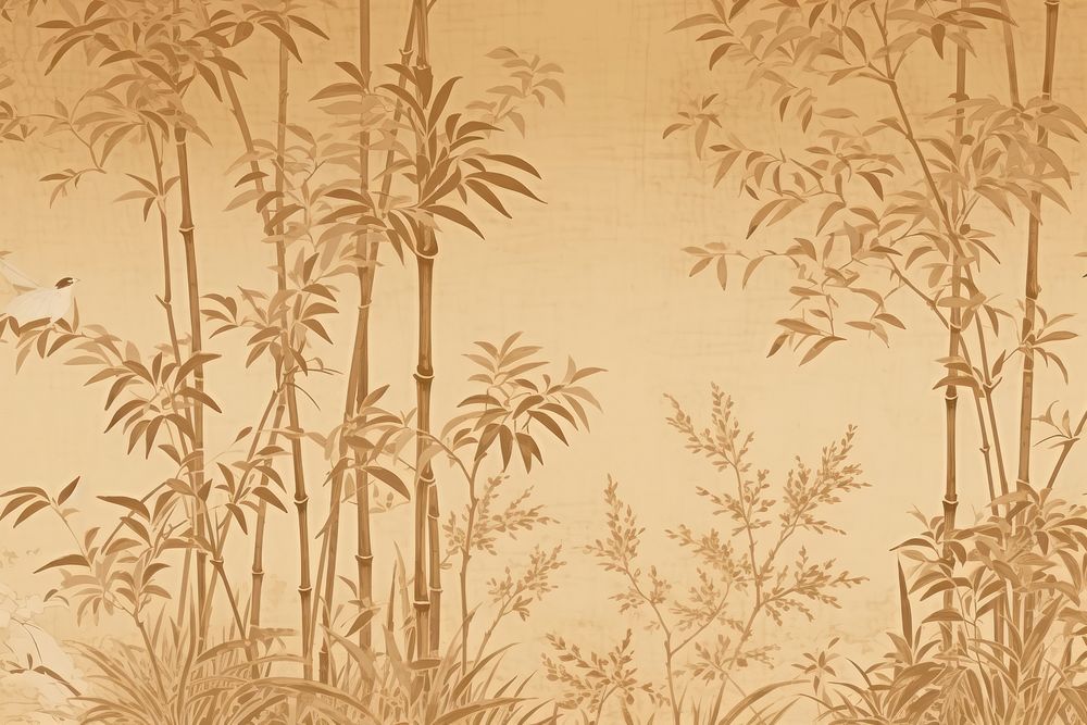 Bamboo toile pattern plant wall.