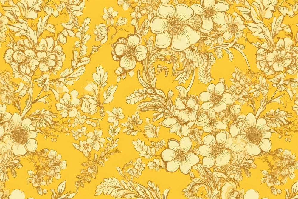 Daffodil toile wallpaper pattern backgrounds.