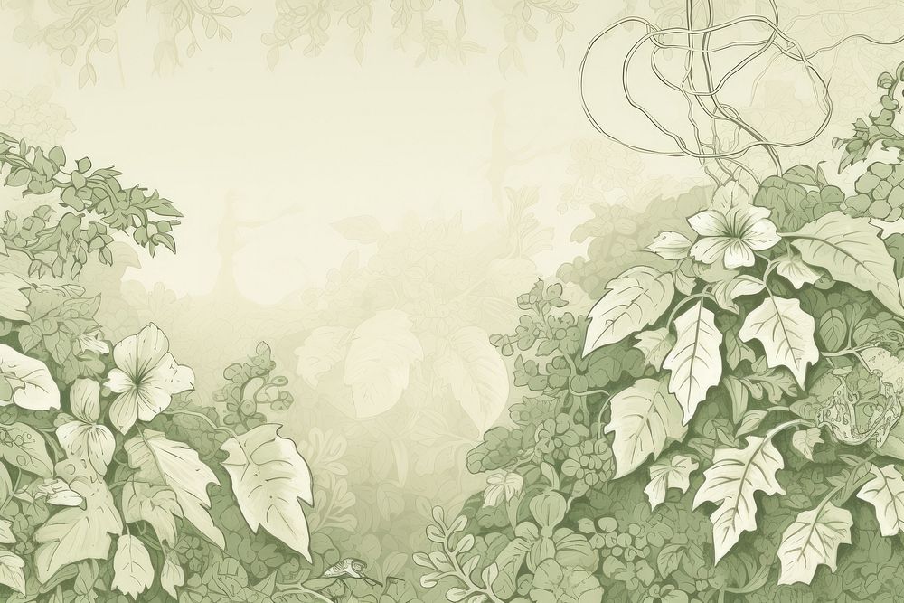 Ivy toile pattern drawing sketch.