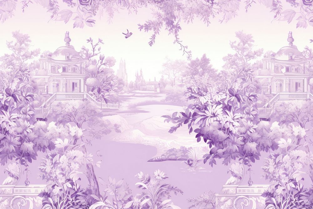 Lilac toile outdoors pattern nature.